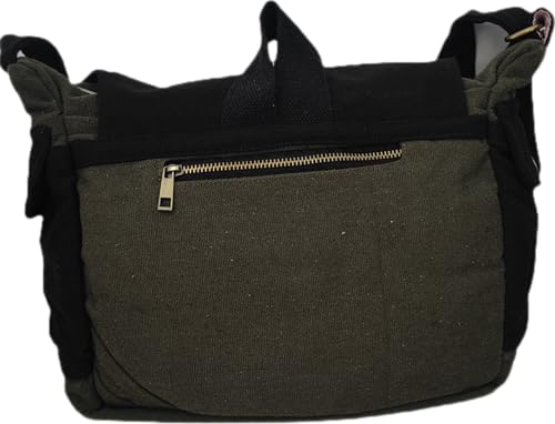 Image of ROUGH CANVAS COTTON MESSENGER BAG /BRASS ZIPPER CLOSURE /HANDMADE /ANTIQUE /VINTAGE /ECO LOVELY /UNISEX /SUSTAINABLE /HIGHLY DURABLE /WASHABLE /NATURAL