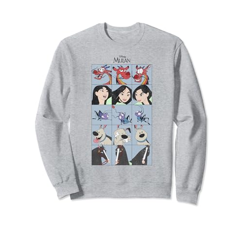 Sweatshirt Disney Mulan Group Shot avec portraits imprimés pour les fans de pop culture