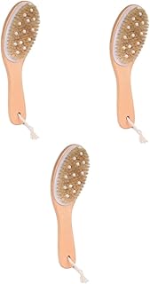 Beaupretty 3 Pçs Escova De Cuidados Com O Corpo Escova De Banho Cabo Escova De Corpo Escova De Esfoliação De Madeira Para Costas Spa Escova De Banho Escova De Banho