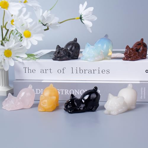 Figura de Gato de Obsidiana Negra de 2 Pulgadas miniatura 5