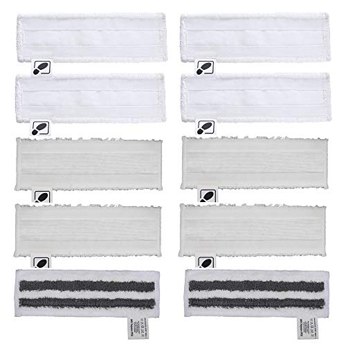 DEYF - Juego de 4 gamuzas de microfibra + 4 cubiertas de microfibra + 2 gamuzas de suelo de microfibra para limpiador a vapor Karcher SC2, SC 3, SC4, SC5 easyfix