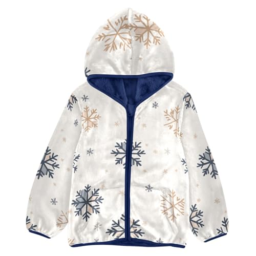 Snowflake Girls Fleece Jacket Girls Fall Jacket Girls Zip Up Hoodie Girls Sherpa Jacket 2-10T