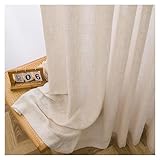 PSKJHN Textura De Lino Cortinas Traslúsidas para Salon Ganchos Panel Japones...