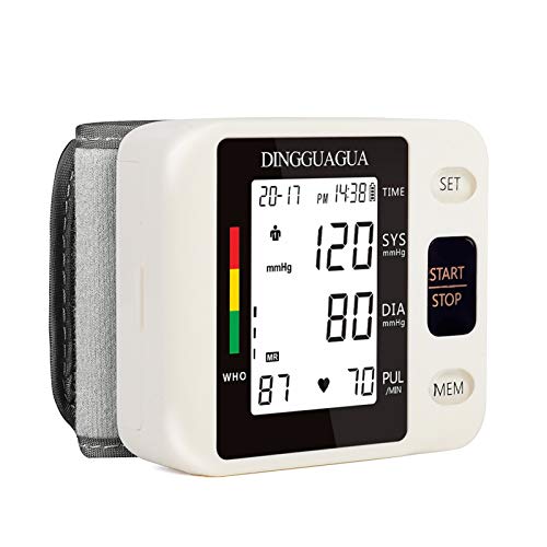 Wrist Blood Pressure Monitor Automatic Digital Cuff Wrist Sphygmomanometer Meter Monitor Heart Rate Pulse Portable Tonometer (Color : Black)