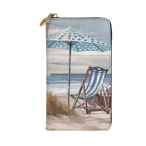 Portefeuille long en cuir imprimé plage et imperméable chic - 2