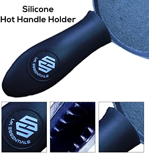 Hot Handle Holders Pan Handle Sleeves Heat Resistant Pan Handle Covers Non-Slip Pan Handle Holders for Home Kitchen Cooking Tools Pan Handle Heat Protector (Black, 2) (Classic Size)