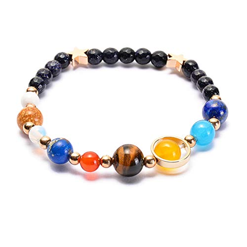 Solar System Bracelet The Eight Planets Guardian Star Earth Space Universe Galaxy Gemstone Beads Bracelet #TOP2