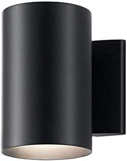 Kichler 9234BK 7" Black Outdoor Cylinder Wall Sconce - 1-Light Exterior Fixture, Wet Rated, Dark Sky Compliant