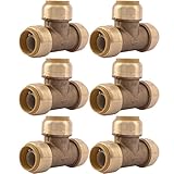 SharkBite U370LF 3/4-Inch Tee, Pack of 6