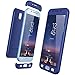 Produktbild XCYYOO für Samsung Galaxy J7 2017 (J730) Hülle Hardcase 3 in 1 Ultra Dünn 360 Full Body Schutz Schutzhülle Anti-Kratzer Elegant Matte Stoßfest Hart PC Skin Rückdeckel Glatte Rückseite Handyhülle-Blau