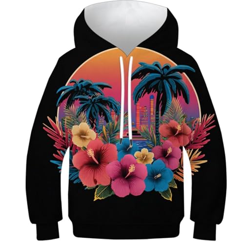Sweat automne ado 12-14 ans à imprimé paysage urbain et poche pratique