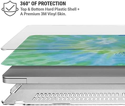 Skinit Case + Skin Compatible with MacBook Air 13in M1 (2021) - Liquid Blue Tie Dye Peace Heart Design