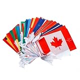 [KOREWA] 国旗ガーランド 100カ国セット 14×21cm ポリエステル製 串旗 装飾用 フラッグ 文化祭 国際交流 イベント フェス スポーツ応援 パーティー 飾り付け 100カ 国30ｍ