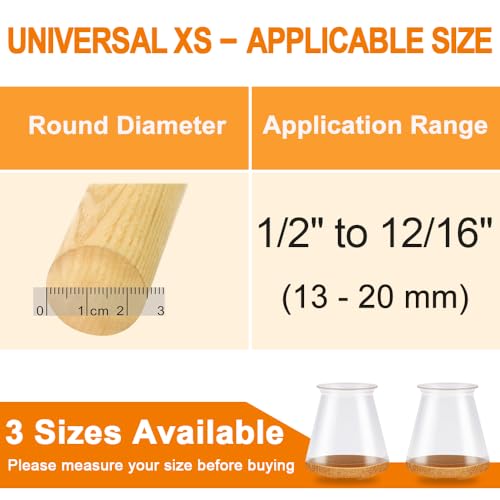 24 Pcs Chair Leg Floor Protectors for Hardwood Floors Silicone Covers to Protect Wood Tile Floors Scratches Felt Pads Furniture Leg Caps No Noise (Fit:0.5"-0.78")