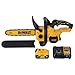 Produktbild DEWALT 18V XR Akku-Kompakt-Kettensäge (30cm Schwertlänge, 3/8 Kettenteilung, 7,3m/s Kettengeschwindigkeit, bürstenloser Motor, mit Anschlagkrallen, inkl. 5Ah Akku & Ladegerät), DCMCS565P1-QW