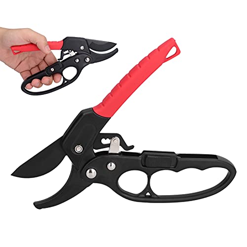 Sécateur, Branche à Cliquet Segmentée Rouge Noir, Taille-haie Manuel, Ciseaux à Interrupteur Coulissant à économie D'effort, Sécateur Pour Verger Et Jardin