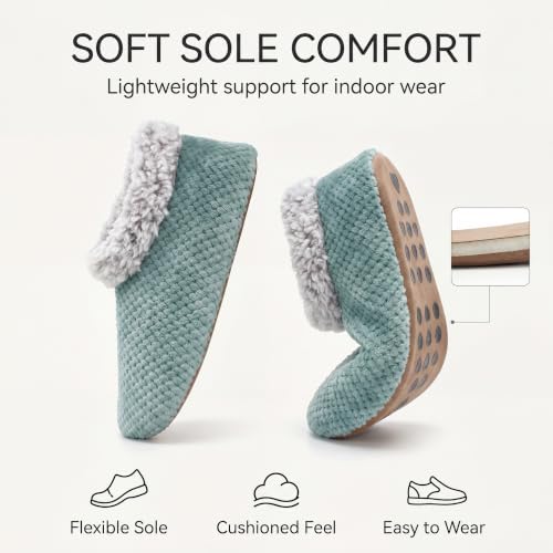 Image of The Metluks Womens Slippers Indoor Soft Sole Slipper Socks | Fuzzy sherpa lining, warm winter comfort, non slip grippers, flexible feel, washable, cozy home wear