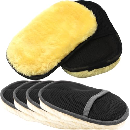 Ciieeo 6 Pezzi Guanti da Lavaggio Auto in Lana Spessa Antigraffio, Guanti Antipolvere per Pulizia Veicoli e Superfici Domestiche, Accessori per Cura Esterni Auto e Manutenzione Casa