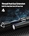 KONLLEN Threaded Carbon Fiber Pool Cue Extension with 3 Bumpers – Bullet-Shaped Joint for Stable Fit – Preserves Balance & Stroke Feel – Tool-Free Installation
