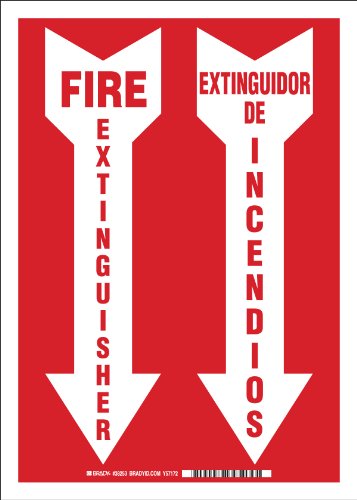 Panneau Extinguisher avec flèche descendante pour localiser un extincteur