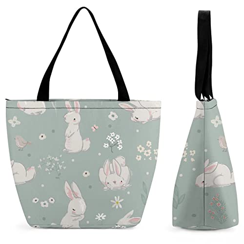 Sac shopping cabas lapin pour femme avec bandoulière et portefeuille