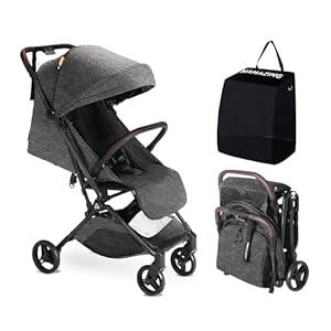 Lightweight Baby Stroller, Mom’s Choice Gold Award Winner, Ultra Compact & Airplane-Friendly Travel Stroller, One-Handed Folding Stroller for Toddler, Only 11.5 lbs, Black