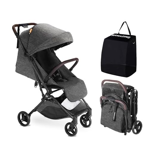 MAMAZING Lightweight Baby Stroller, Mom’s Choice Gold Award Winner, Ultra Compact & Airplane-Friendly Travel Stroller, One-Handed Folding Stroller for Toddler, Only 11.5 lbs, Black