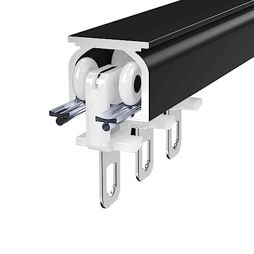 Vorhangschiene, Aluminium, 1-lagig, zur Decken- oder Wandmontage, leise, Schiebetürschiene, Duschvorhangsystem, Raumteiler, Krankenhausvorhangschienensystem