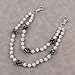 Fashion Layered Ceramic Bead Keychain - Sparkly Rhinestone Wallet Chains for Pants Jeans Accessories for Men Women (Black)