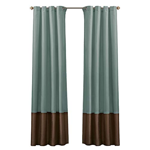 Lush Decor White/Gray Prima Window Curtains Panel Set For Living, Dining Room, Bedroom (Pair), 54 X 84-Inch, 84 In L, Blue & Chocolate #TOP4