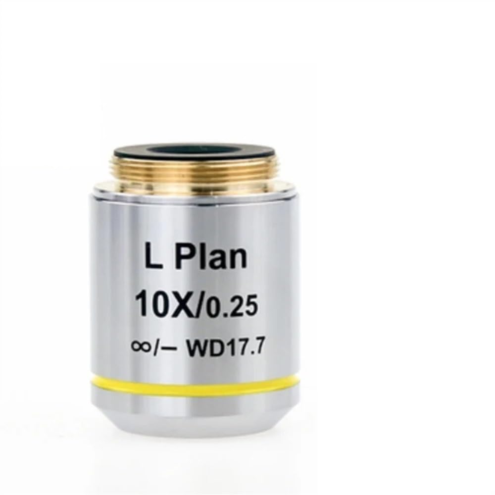 Microscope Accessories Kit 10X Microscope Auxiliary Lens for Long Working Distance Flat Field Infinite Infinity Plan Objective Lens for Biological Microscope RMS 20.2mm Microscope Slides