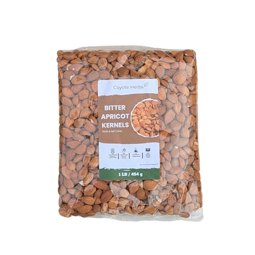 Núcleos de albaricoque amargo 454 g/ 16 oz Semillas crudas, Almendras amargas premium - Ricas en vitamina B17 natural