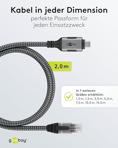 goobay 70698 USB-C auf RJ45 Ethernet CAT 6 Kabel für stabile kabelgebundene Internetverbindung mit Router/Modem/Netzwerk Switch/Ersetzt USB… – Ansicht 4