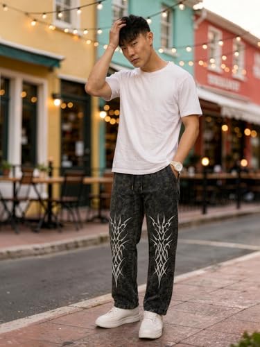 Image of fanideaz Mens Cotton Baggy Trackpant for Men | Streetwear Loose Fit Track Pants for Men | Comfortable Breathable Cotton Casual Wear Lower for man Stylish