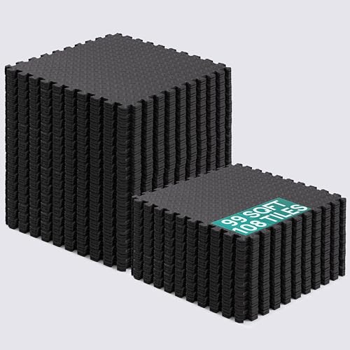 Image of Yes4All EVA Interlocking Mats, Puzzle Floor Tiles, Foam Floor Padding with Border for Furniture, Home Space, Living Room, Garage 11,15,32,99 SQFT