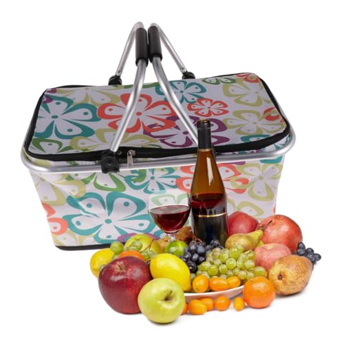 Toyvian Boîte Thermique Capacité 30L avec Poignée Contenant Isolant pour Pique- Camping et Stockage Alimentaire Portable Panier Réfrigérant Pratique pour Extérieur et Voiture