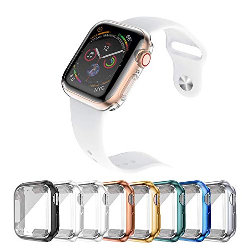 Schutzhülle für Apple Watch, Schutzhülle für Apple Watch 44 mm, aus weichem TPU-Silikon, transparent, kratzfest, Schutzhülle für Apple Watch Serie 6/5/4 (44 mm) Cover