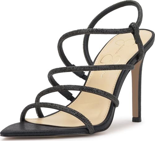 Jessica Simpson Vioreena Embellished High Heel Sandal, Black, 7.5 by Jessica Simpson - Used condition - US$40.51