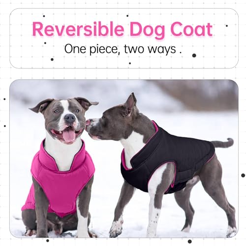 Image of Lelepet Reversible Dog Coat Windproof Dog Puffer Jacket Lightweight Vest