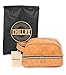 Mens Leather Toiletry Bag for Travel - Great Designer Dopp Kit by Chillax made for Traveling, Best Shaving Ditty Wet Pack for your Toiletries and Body Hygiene Accessories - Vintage Brown