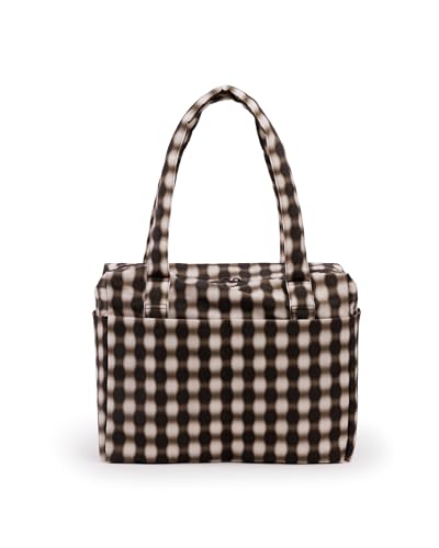 BAGGU Small Cloud Carry-On - Blurred Gingham Brown