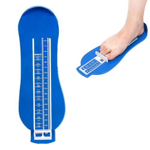 GWEOR Misuratore Piedi per Bambini e Adulti - Dispositivo Professionale per Misura Scarpe EU 18-47, Calibro per Lunghezza Piede e Misurazione Precisa Taglia Calzature, Colore Blu, 1 Pezzo