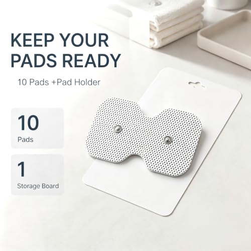 Image of TENS Unit Replacement Pads 3.5mm Snap Connector, 4 inchx8 inch Dual-Lead Self-Adhesive Electrode Pads for TENS EMS Muscle Stimulator, Latex-Free Reusable Muscle Stimulation Pads, 10 Pack