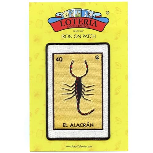 El Alacran 40 Patch Scorpion Mexican Loteria Card Sublimated Embroidery Iron On
