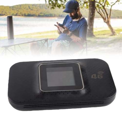 Image of Dpofirs 4G Portable WiFi Hotspot Router with 1.44in Color Screen, 3650mAh Battery, Micro SIM Card Slot for Travel, Laptop, & Mobile Device Internet (Black)