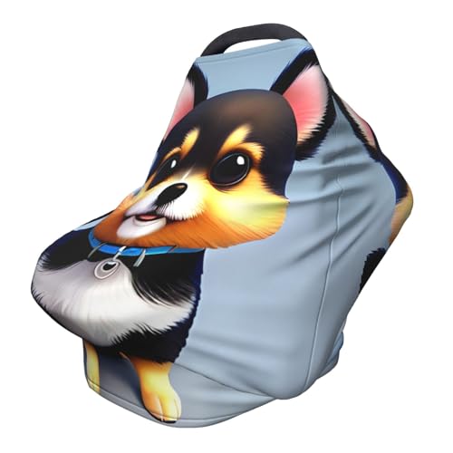 XZDHYZ Card Love Fancy Puppy Versatile full-print Stroller Chair Cover/Nursing Cover, specially designed for your baby, Black