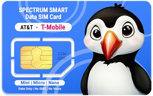 Spectrum Smart 5G LTE Data Only SIM Card: for Security Cameras, Trail Cameras, Hunting Cameras, Hotspots, Tablets, No Voice & No Text (US and EU only)
