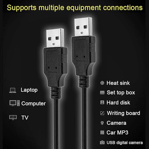 Image of USB 2.0 Type-A to Dual USB Type-A Extra Power Y Cable Two A Male to USB Male for External Hard Disk Super Speed upto 5Gbps (Black)
