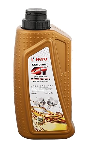 Image of Hero MotoCorp Genuine 4T Plus 10W-30 Synthetic Engine Oil For Bikes | API SL And JASO MA2 Certified | Advanced Fuel Saving Technology| Specially Formulated For Hero Motorcycles|(900 Ml)