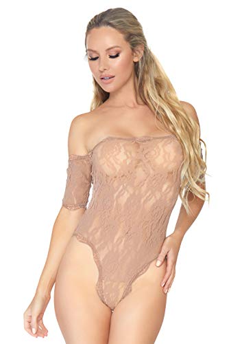 Leg Avenue 89234 Nuisette en Dentelle Florale Festonnée Nu -M/L Eur 42-44